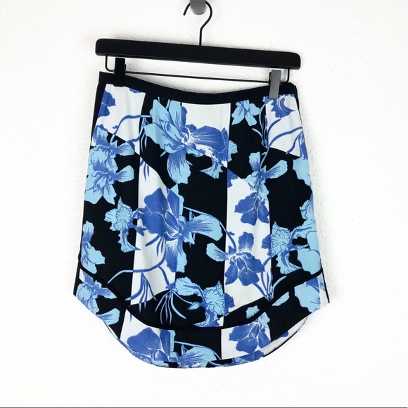 Minkpink Mini Skirt Blue Black Floral S